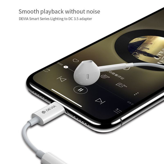 Adapter Smart 3,5mm Jack / Lightning, biały, Devia