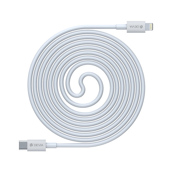 Kabel Lightning / USB-C Smart, PD 20W, 1m, biały, Devia