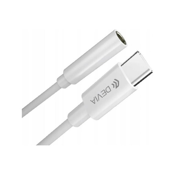 Adapter Smart 3,5mm Jack / USB-C, biały, Devia