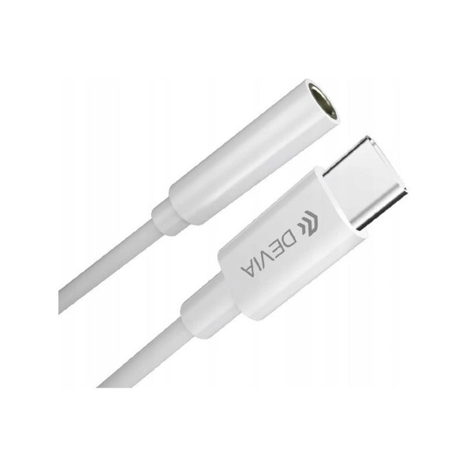 Adapter Smart 3,5mm Jack / USB-C, biały, Devia
