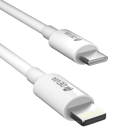 Kabel Lightning / USB-C Smart, PD 27W, 2m, biały, Devia
