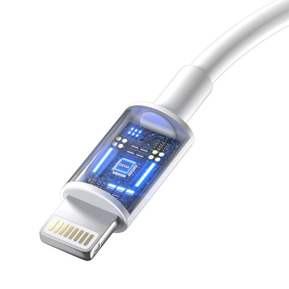 Kabel Lightning / USB-C Smart, PD 27W, 2m, biały, Devia