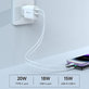 Ładowarka Smart USB-C + USB-A, PD 20W, biała, Devia