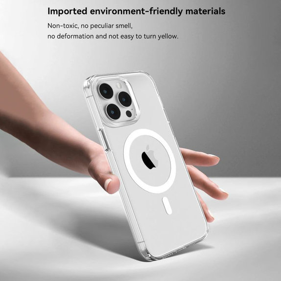 Etui Elemental z MagSafe do iPhone 15 Pro Max, przezroczyste, Devia
