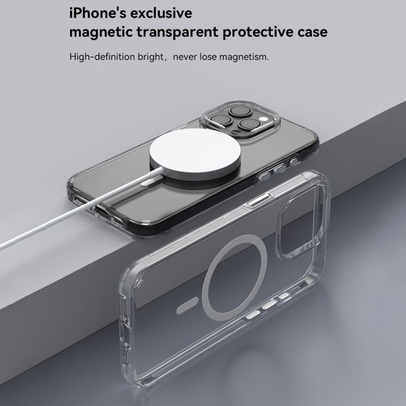 Etui Elemental z MagSafe do iPhone 15 Pro Max, przezroczyste, Devia