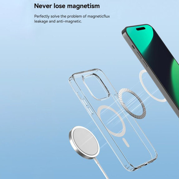 Etui Clear z MagSafe do iPhone 15 Plus, przezroczyste, Devia