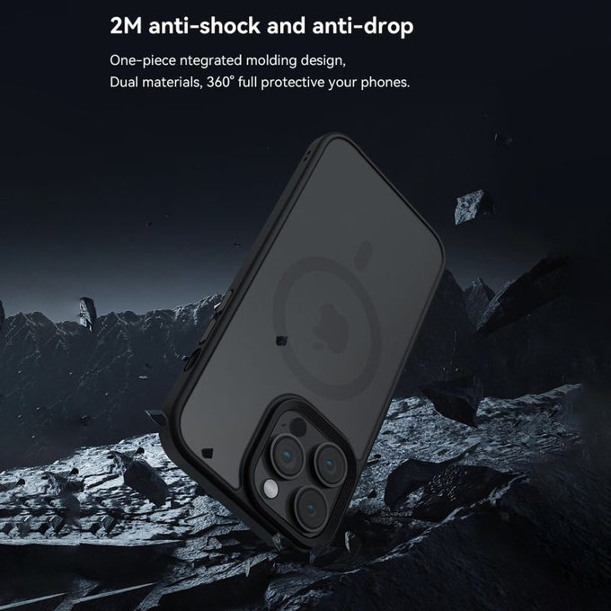 Etui Pino z MagSafe do iPhone 15 Pro, Czarne, Devia
