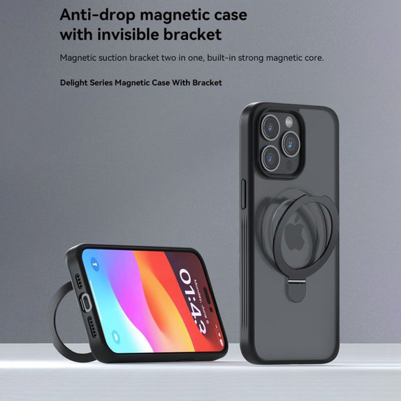 Etui Delight z MagSafe do iPhone 15 Pro Max, Czarne, Devia