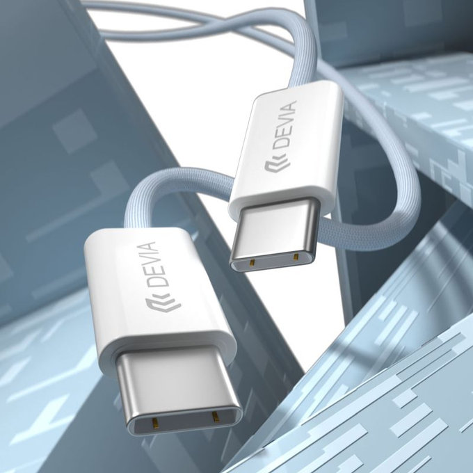 Kabel USB-C / USB-C Smart, PD 60W, 1m, biały, Devia