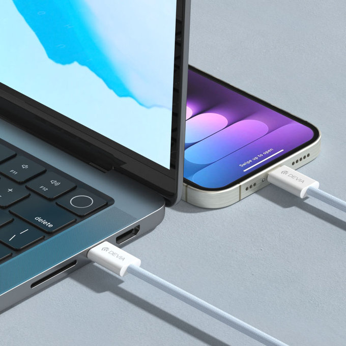 Kabel USB-C / USB-C Smart, PD 60W, 1m, biały, Devia