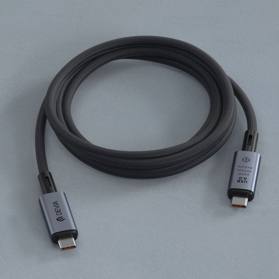Kabel USB-C / USB-C Extreme Speed, 240W, 8K 60Hz, 1m, czarny, Devia