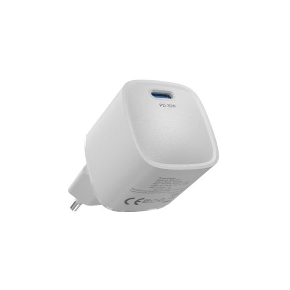 Ładowarka Mini USB-C, PD 30W, biała, Devia