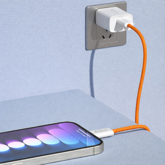 Kabel USB-C / USB-C Smart, PD 60W, 1m, pomarańczowy, Devia