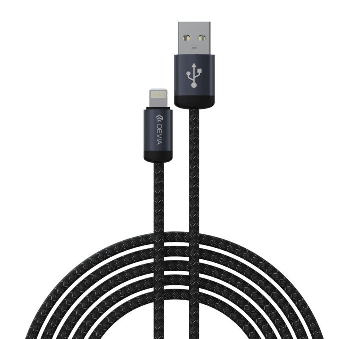 Kabel Lightning / USB Gracious, 2,4A, 1m, czarny, Devia
