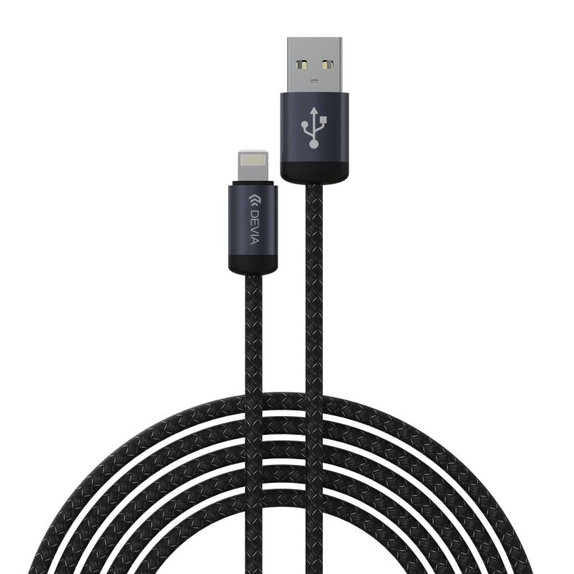 Kabel Lightning / USB Gracious, 2,4A, 2m, czarny, Devia