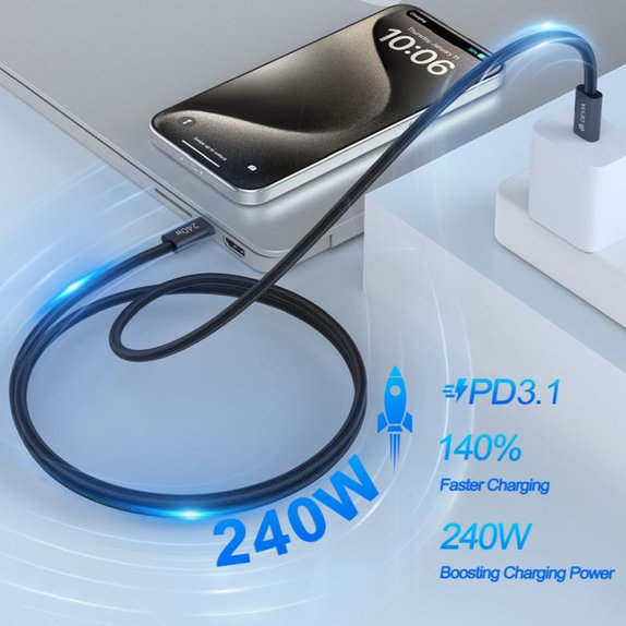 Kabel USB-C / USB-C Extreme Speed, PD 240W, 2m, czarny, Devia