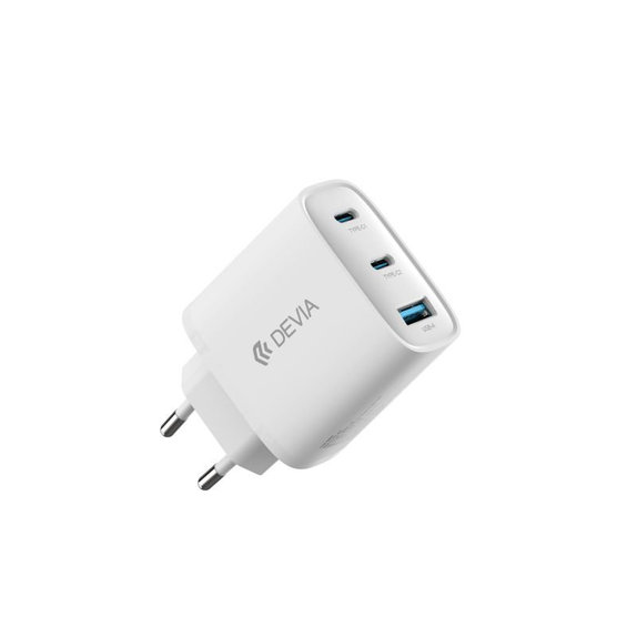 Ładowarka Extreme Speed, 2x USB-C + USB-A, PD 65W, biała, Devia
