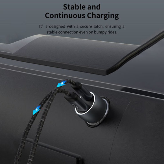 Ładowarka samochodowa Extreme Speed USB-C + USB-A, PD 30W, QC 3.0 18W, szara, Devia