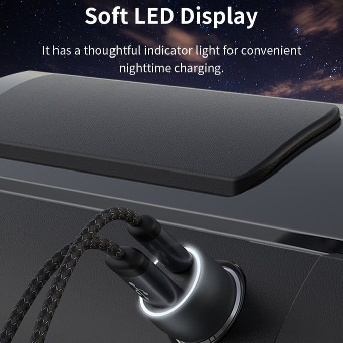 Ładowarka samochodowa Extreme Speed USB-C + USB-A, PD 30W, QC 3.0 18W, szara, Devia