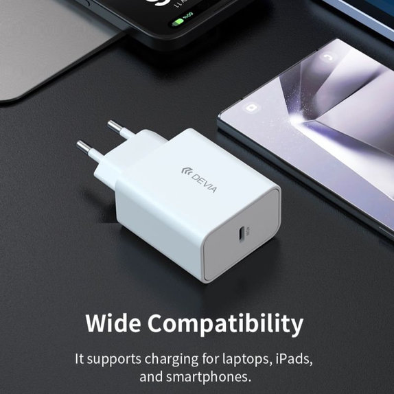 Ładowarka Rocket USB-C, PD 45W, biała, Devia