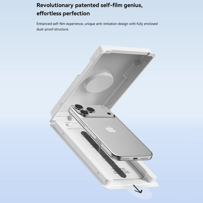Szkło hartowane FullCover z aplikatorem do iPhone 17 Pro, Devia