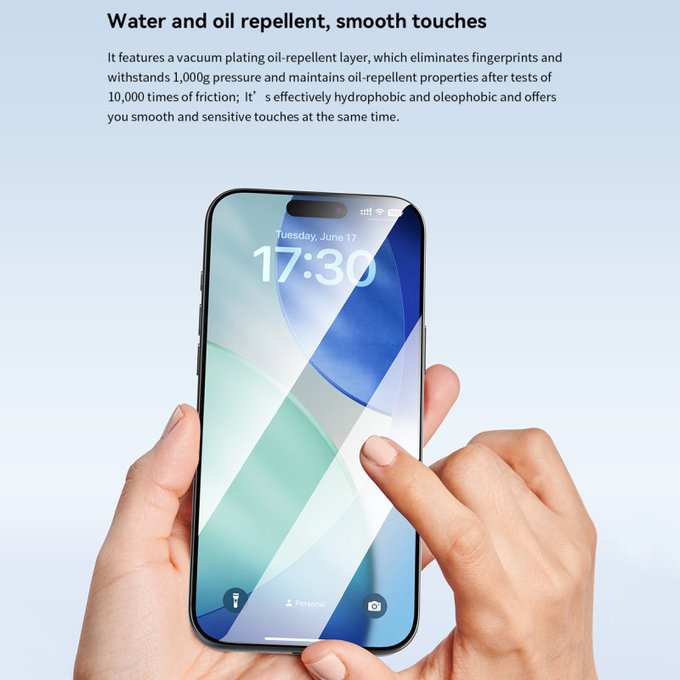Szkło hartowane FullCover z aplikatorem do iPhone 17 Pro, Devia