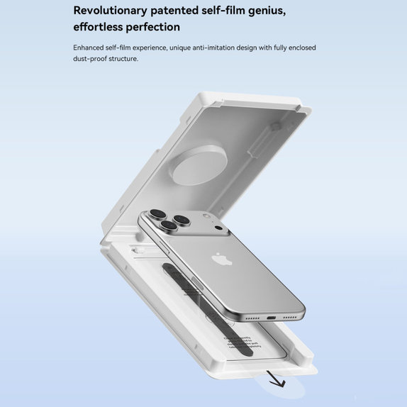Szkło hartowane FullCover z aplikatorem do iPhone 17 Pro Max, Devia