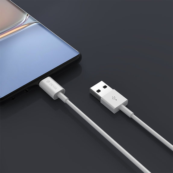 Kabel USB / USB-C Smart, 2.1A, 1m, biały, Devia
