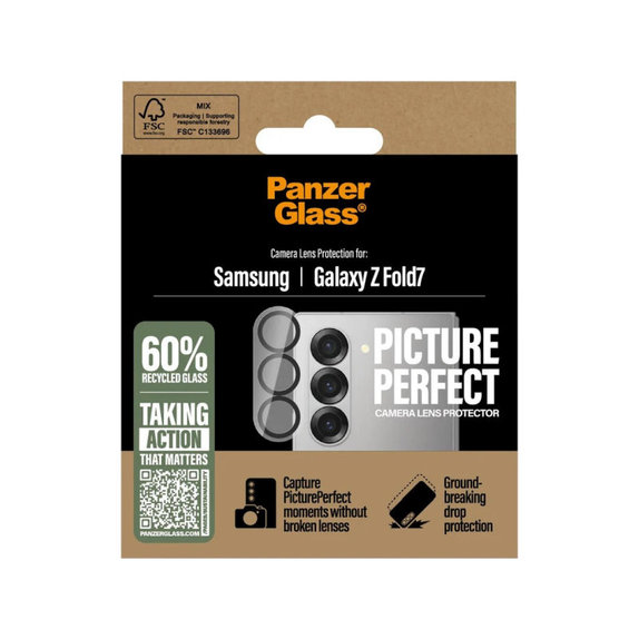 Osłona obiektywu aparatu PicturePerfect do Samsung Z Fold7, Czarne, PanzerGlass