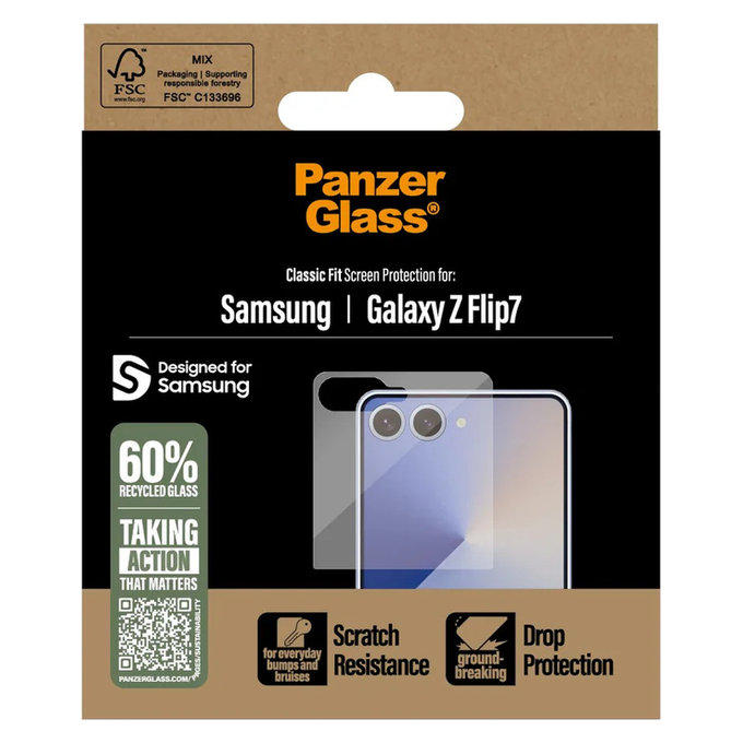 Szkło hartowane Classic Fit do Samsung Galaxy Z Flip7, Przezroczyste, PanzerGlass