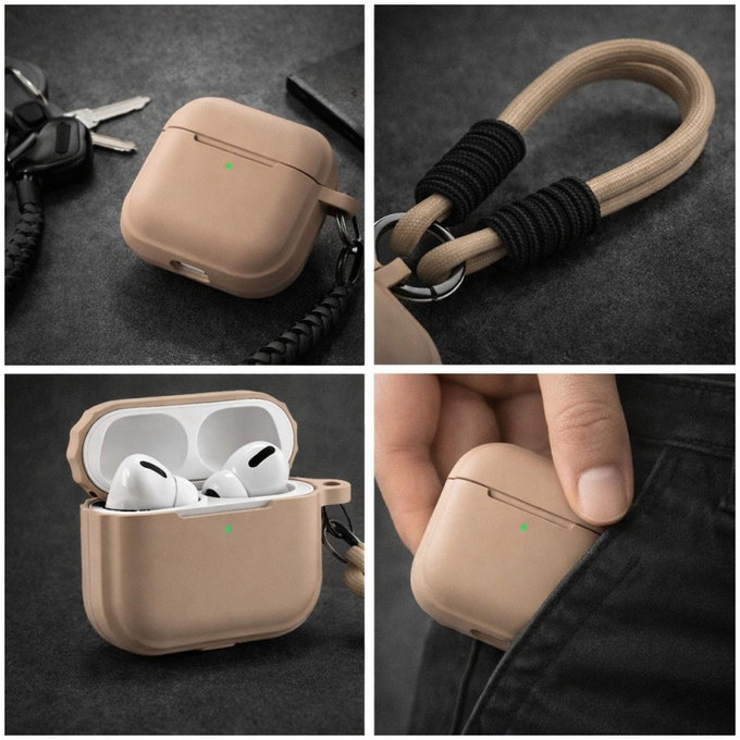 Etui silikonowe do AirPods Pro, Sand Beige