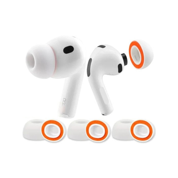 Wymienne silikonowe końcówki douszne do AirPods 1 Pro, 2 Pro, Memory Foam, zestaw (L, M, S), Biały, White