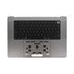Górna rama klawiatury do MacBook Pro 16" A2780 (2023), z klawiaturą US i baterią, Space Gray, 661-32189, Genuine Apple
