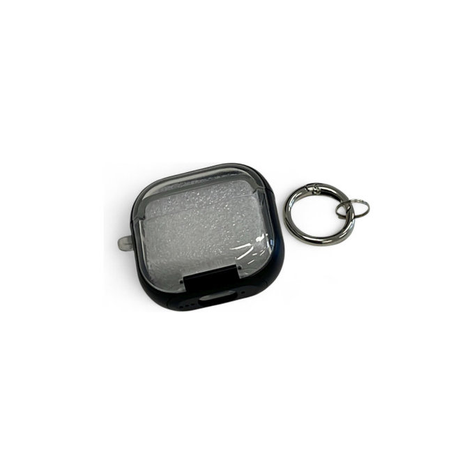 Etui silikonowe z podstawką na telefon i karabińczykiem do AirPods 4, Czarny, Black