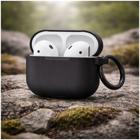 Etui silikonowe do AirPods 3, Przezroczysty, Czarny, Black
