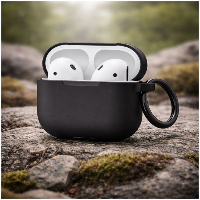 Etui silikonowe do AirPods 3, Przezroczysty, Czarny, Black