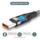 Kabel USB-A / USB-C, 6A, 1m, szary
