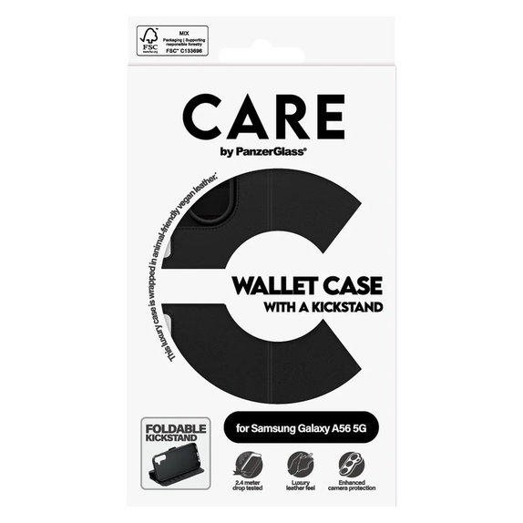 Etui Wallet Kickstand do Samsung Galaxy A56 5G, Czarne, PanzerGlass