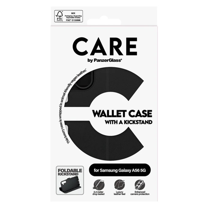 Etui Wallet Kickstand do Samsung Galaxy A56 5G, Czarne, PanzerGlass