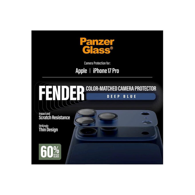 Pierścienie ochronne obiektywu kamery Fender do iPhone 17 Pro, Niebieski, PanzerGlass