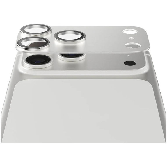 Pierścienie ochronne obiektywu kamery Fender do iPhone 17 Pro, Srebrny, PanzerGlass