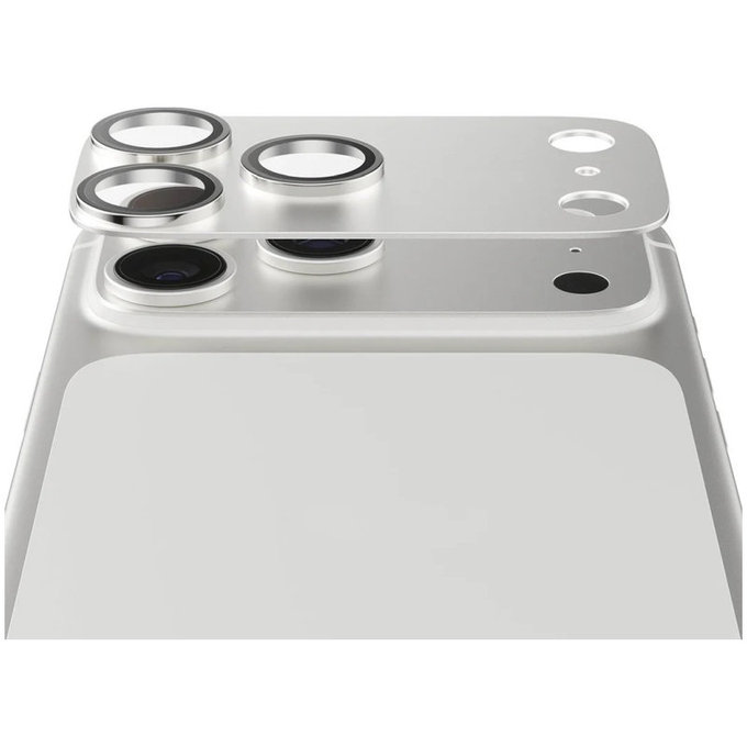 Pierścienie ochronne obiektywu kamery Fender do iPhone 17 Pro, Srebrny, PanzerGlass