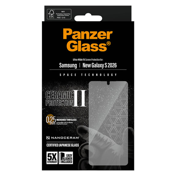Szkło hartowane UWF Ceramic z aplikatorem do Samsung Galaxy S26, Przezroczyste, PanzerGlass