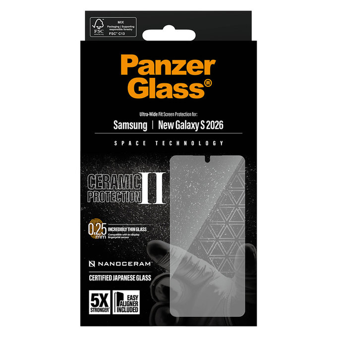 Szkło hartowane UWF Ceramic z aplikatorem do Samsung Galaxy S26, Przezroczyste, PanzerGlass
