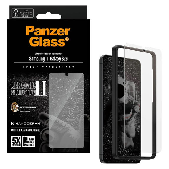 Szkło hartowane UWF Ceramic z aplikatorem do Samsung Galaxy S26, Przezroczyste, PanzerGlass