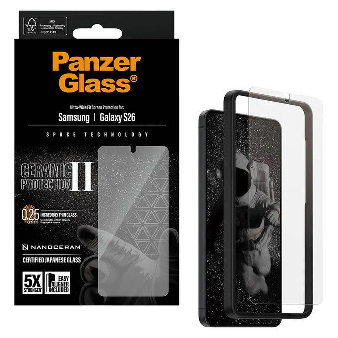 Szkło hartowane UWF Ceramic z aplikatorem do Samsung Galaxy S26, Przezroczyste, PanzerGlass