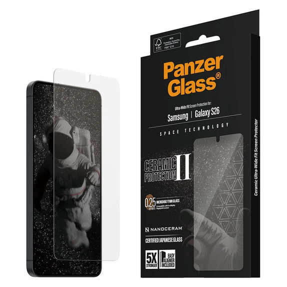Szkło hartowane UWF Ceramic z aplikatorem do Samsung Galaxy S26, Przezroczyste, PanzerGlass