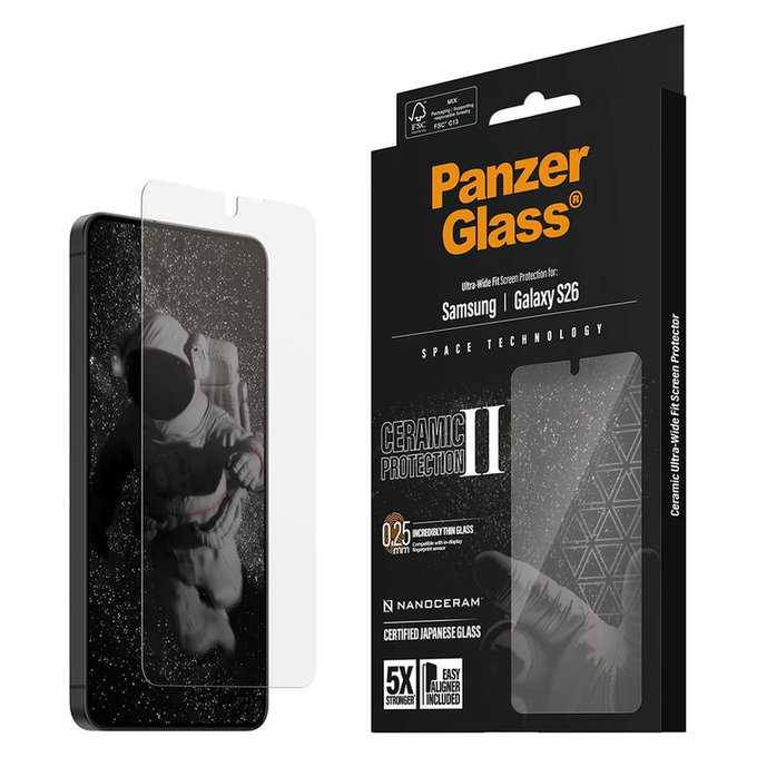 Szkło hartowane UWF Ceramic z aplikatorem do Samsung Galaxy S26, Przezroczyste, PanzerGlass