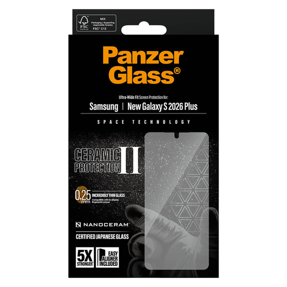 Szkło hartowane UWF Ceramic z aplikatorem do Samsung Galaxy S26+, Przezroczyste, PanzerGlass