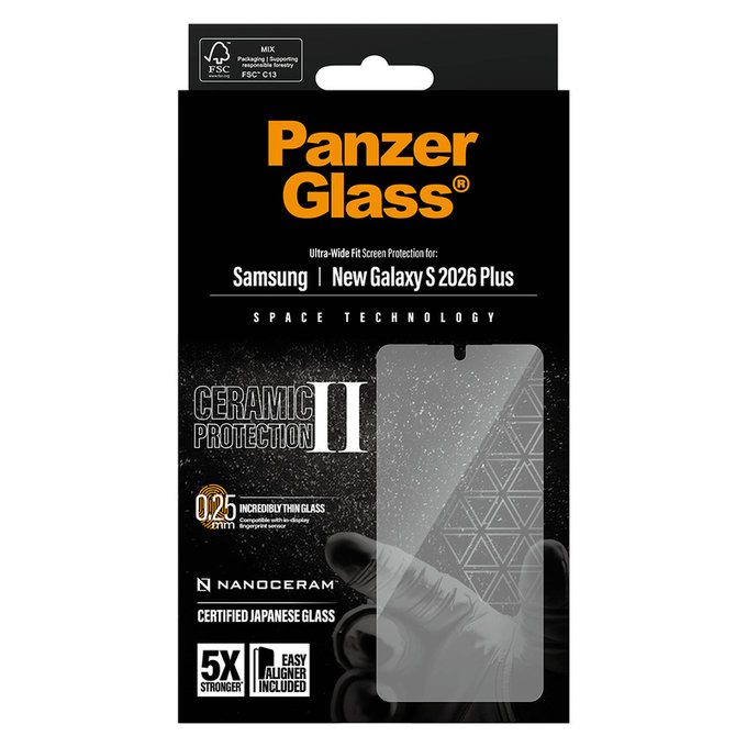 Szkło hartowane UWF Ceramic z aplikatorem do Samsung Galaxy S26+, Przezroczyste, PanzerGlass
